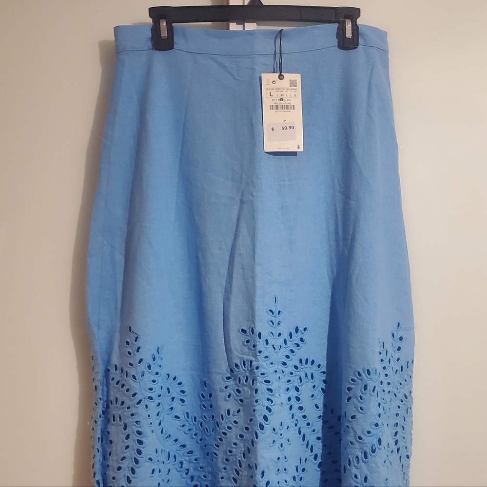 Zara BNWT Linen Skirt Sz L